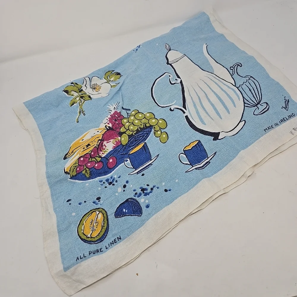 Vtg‎ Lamont Irish pure linen kitchen tea towel cottagecore farmhouse, country